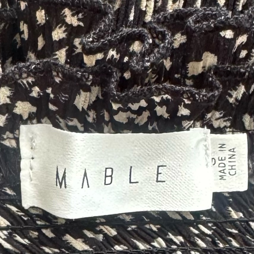 Mable Esme Black Tiered Ruffle Smocked Bodycon Midi Dress S - Picture 8 of 10